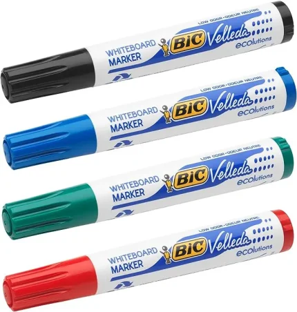 BIC Boîte de 4 Marqueurs Velleda Pointe Biseautée