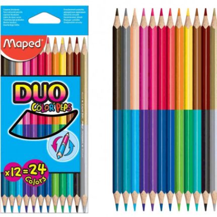 Crayon Couleur Duo MAPED - 12 Crayons Duo
