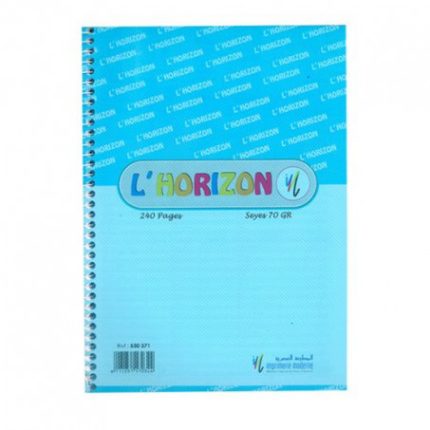 Cahier Spirale A4 5x5 70Gr 240 Pages Plastifie L'HORIZON